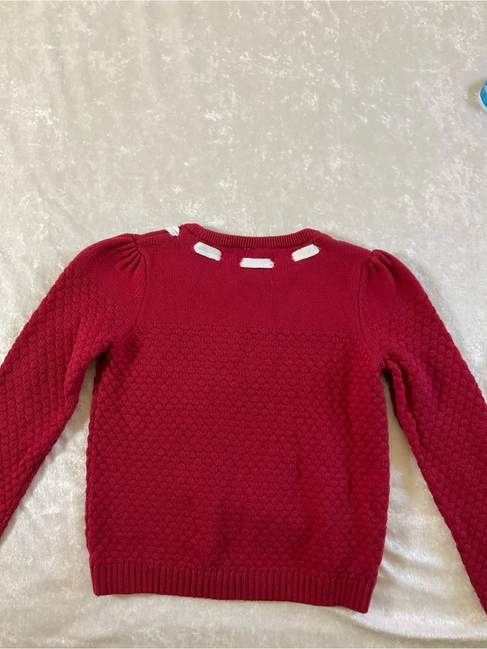 Gymboree Red Knit Sweater with White Bow Trim Size 6
